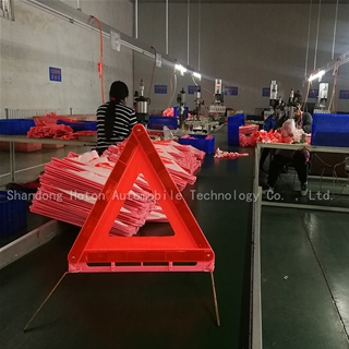 Triangle warning sign processing line
