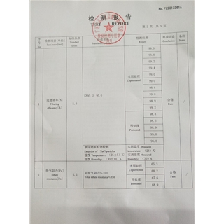 KN95口罩检验报告