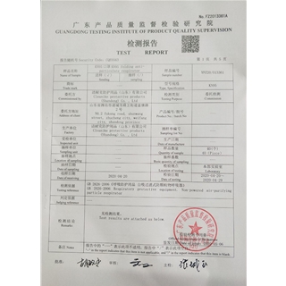 KN95口罩检验报告