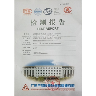 KN95口罩检验报告